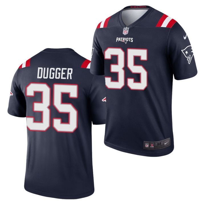 Men New England Patriots 35 Kyle Dugger Nike Navy Inverted Legend NFL Jersey